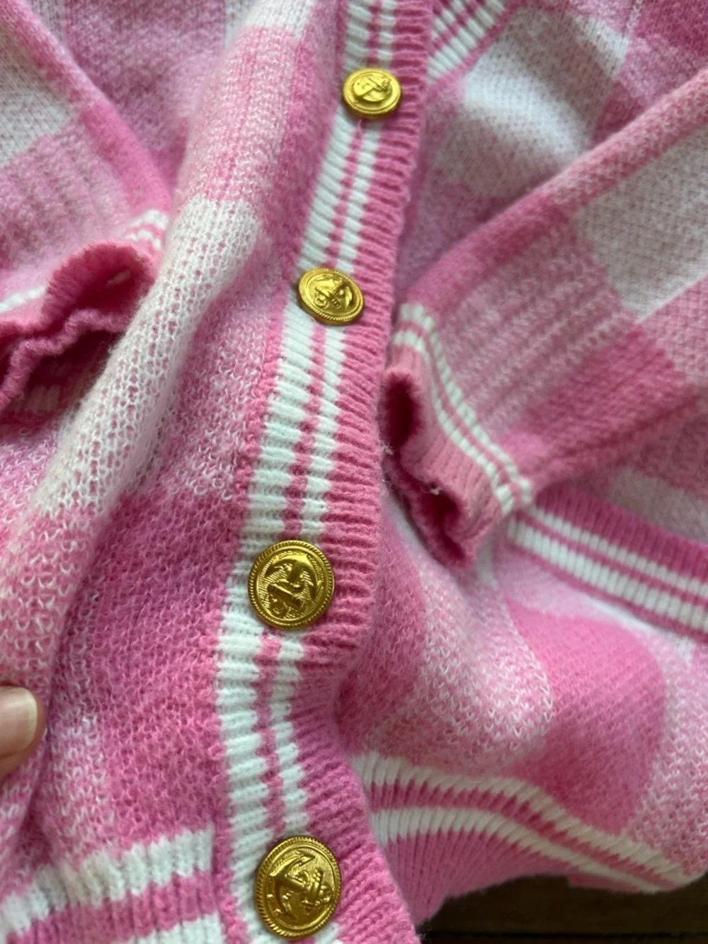 More to Come Revolve Bonnie Pink Plaid Cardigan Sweater XS - Picture 10 of 12